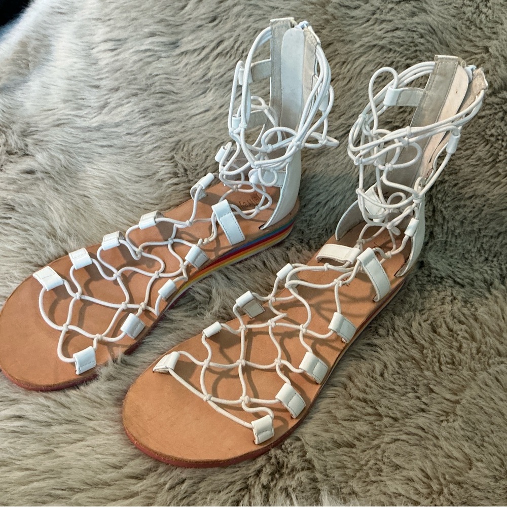Jeffrey Campbell White Gladiator Sandals